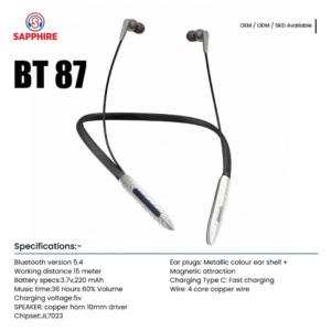 BLUETOOTH NECKBAND EARPHONE (BT87)
